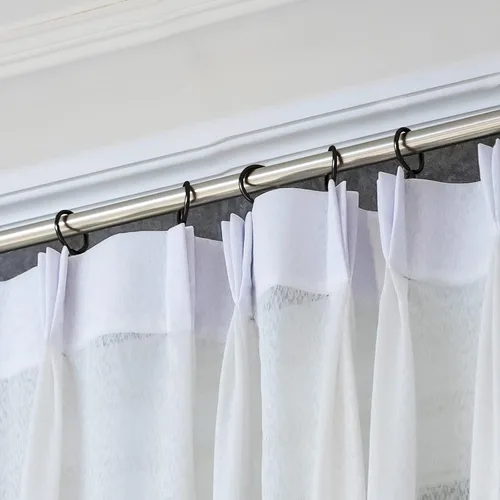 Vista 5 de Qunclay Juego de 100 anillos de cortina de metal de 0.98 pulgadas con ojales, ganchos de cortina para cortinas y ganchos de metal para cortinas