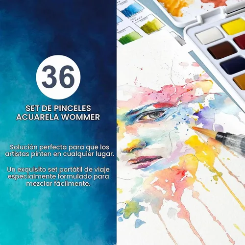 Vista 2 de Woomer Juego de pintura de acuarela de 36 colores para principiantes