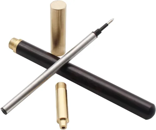 Vista 4 de Gullor Bolígrafo de madera creativa con tapa de bolígrafo de latón (WR-A2861), negro