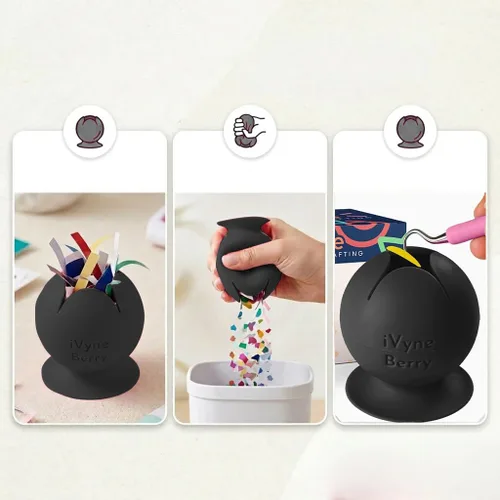Vista 4 de iVyne Berry Suctioned Vinyl Weeding Scrap Collector & Holder para herramientas de deshierbe para vinilo - Negro