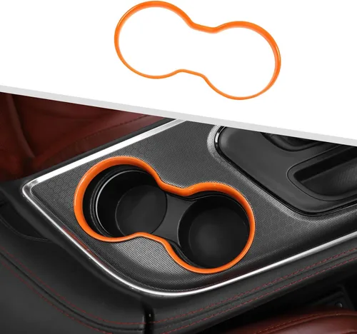 Vista 8 de JeCar Cubierta de Moldura para Portavasos Delantero Accesorios Interiores Compatible con Dodge Challenger 2015-2020 (Azul)