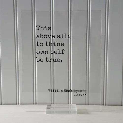 Vista 3 de William Shakespeare - Floating Quote - Hamlet - This above all: to thine own self be true - Quote Art Print - Be true to yourself
