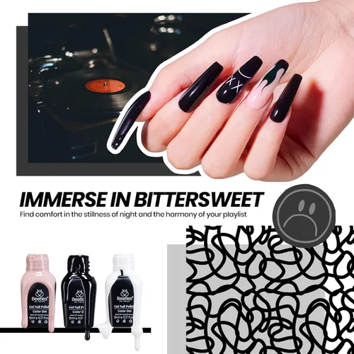 Vista 6 de Beetles - Kit de 69 esmaltes de uñas de gel con luz UV – Kit de esmalte de uñas de gel de 35 colores con base y capa superior brillante