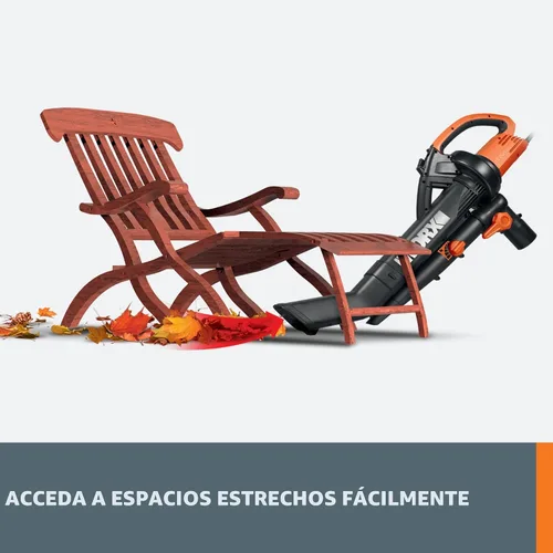 Vista 6 de WORX WG509 Trivac de 12 amperios, soplador de hojas eléctrico 3 en 1, aspirador de hojas y trituradora de hojas para el cuidado del césped