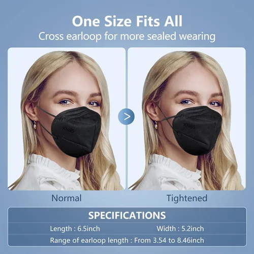 Vista 6 de KN95 Mascarilla Facial, Mascarilla de Seguridad Cómoda y Transpirable de 5 Capas (Azul)