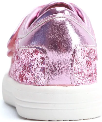Vista 7 de Felix & Flora Zapatos deportivos para correr para niñas y niños pequeños, zapatos deportivos de princesa casuales con purpurina.