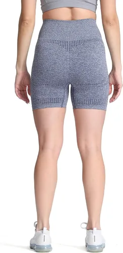 Vista 4 de Aoxjox Vital 1.0 & 2.0 - Pantalones cortos de ciclismo sin costuras para mujer, pantalones cortos de entrenamiento de cintura alta, pantalones