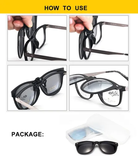 Vista 6 de Gafas de sol polarizadas con clip en gafas de sol con protección UV de gran