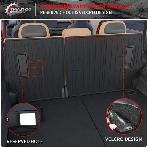 Vista 3 de Alfombrillas Protectoras Compatible con Toyota 4Runner 2025 2026 de 7 Asientos Protector de Asiento Trasero de 2da Fila Cubierta TPE Forros