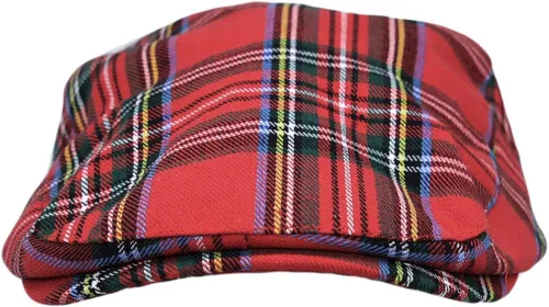 Vista 2 de WITHMOONS Newsboy - Gorro plano de tartán a cuadros para exteriores YZ30078