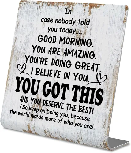 Vista 56 de Regalos de agradecimiento para mujeres y hombres, placa decorativa para oficina, regalos de reconocimiento con cita motivacional "En caso de que