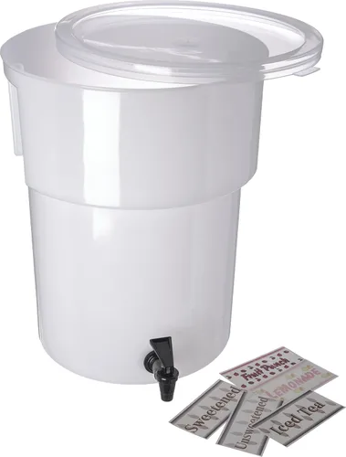 Vista 8 de Carlisle FoodService Products Dispensador redondo de bebidas Dispensador de bebidas con espita para catering, plástico, 3 galones, transparente