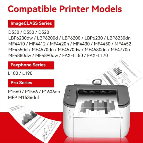 Vista 3 de MYTONER 126 128 Cartucho de tóner negro compatible para Canon 128 126 CRG-126 CRG-128 para imageCLASS D530 D550 MF4770N MF4880DW MF4890DW LBP6230DW