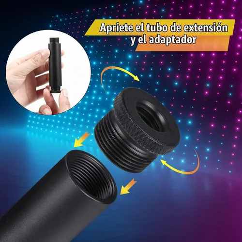 Vista 4 de Weewooday 4 tubos de extensión para soporte de micrófono, 5/8 pulgadas Negro