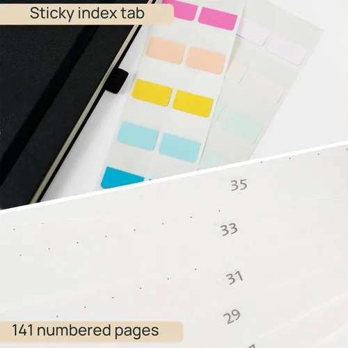 Vista 5 de POPRUN - Cuaderno de notas con espiral y puntos, diario A5 de 5.75" x 8.25", papel grueso de 120 gsm, 141 páginas numeradas, tapa dura para hombres