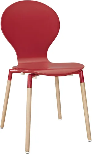 Vista 8 de Modway Path Mid-Century Modern - Dos sillas de cocina y comedor en color blanco