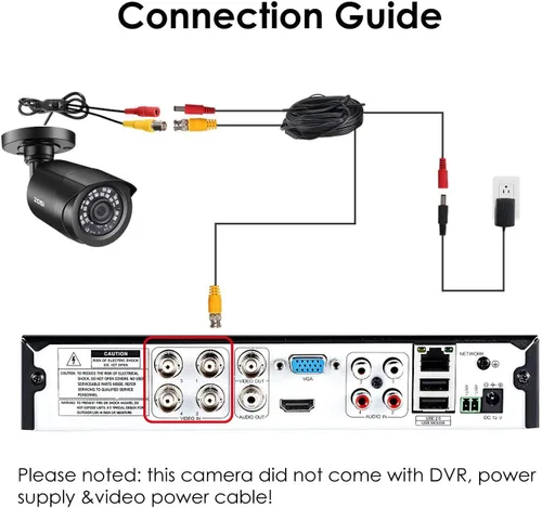 Vista 7 de ZOSI Paquete de 4 1080P 2.0MP para interiores y exteriores de 0.142 in, 24 unidades, lente infrarroja infrarroja, CCTV, cámara de seguridad de corte