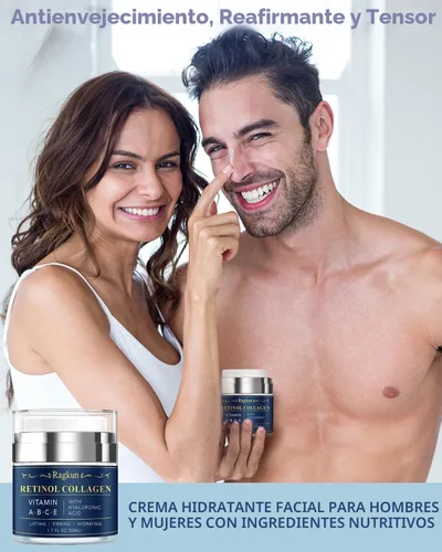 Vista 7 de Ragkun Crema de retinol para la cara, cremas de colágeno para el cuello para tensar y reafirmar, hidratante facial antienvejecimiento de día y noche