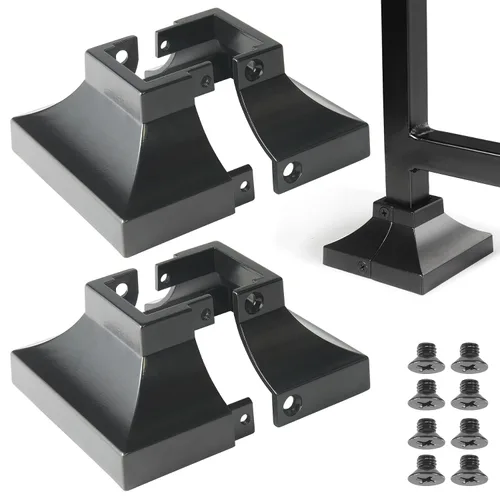 Vista 12 de Paquete de 4 cubiertas de base de poste de cubierta de aleación de aluminio (base de poste de 1 x 1 pulgada x 3.35 pulgadas), para pasamanos, Blanco