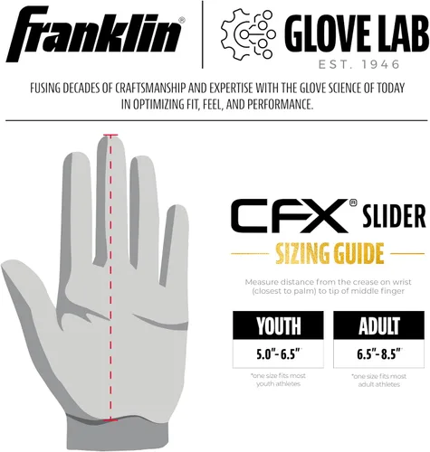 Vista 7 de Franklin Sports MLB Guante deslizante de béisbol y sóftbol - CFX PRT Guantes de baserunning deslizantes protectores para adultos y jóvenes - Guante