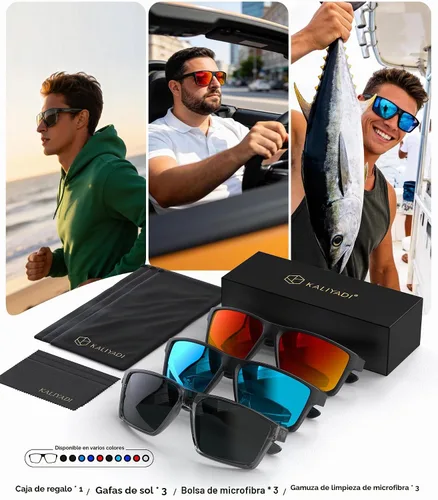 Vista 7 de KALIYADI Gafas de sol polarizadas para hombre y mujer: gafas de sol con UV400 para conducir, correr, ciclismo
