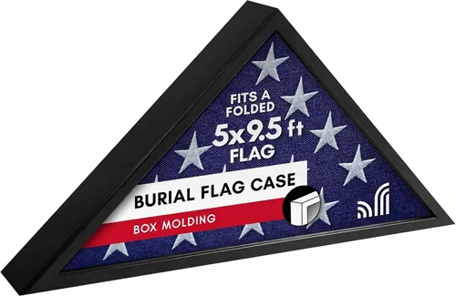 Vista 12 de Americanflat Pequeña vitrina plegada de bandera – Se adapta a banderas ceremoniales plegadas de 3 x 5 pies (no para bandera funeraria) – Colección