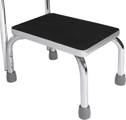 Vista 5 de Vaunn Taburete médico con asa y plataforma de goma antideslizante, taburete ligero y resistente para niños, adultos y personas mayores, cromado