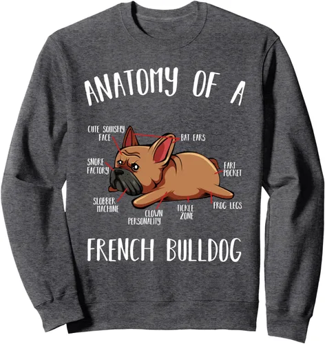 Vista 5 de Anatomy Of A French Bulldog Frenchie Dog Lover Pet Animal Sudadera