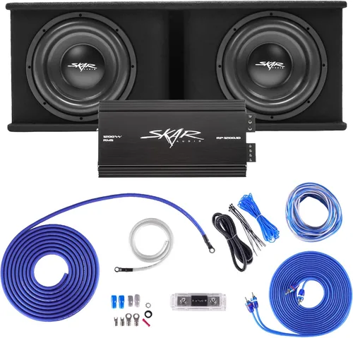 Vista 12 de Skar Audio Caja de subwoofer ventilada de la serie SDR con carga dual de 8 pulgadas y 1400 W SDR-2X8D4