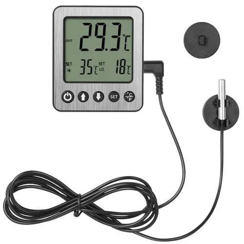 Vista 10 de 2 piezas Termómetro de Refrigerador Alarma de Congelador Termómetro Digital de Congelador Termómetro de Refrigerador con Sensor Extra Alarma de Negro