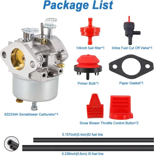 Vista 7 de 640052 Carburador compatible con Tecumseh 632334A 632334 632370A 640349 640054 640058 8Hp 9Hp 10Hp 5Hp Hmsk80 Hmsk100 Hm80 Hm100 Motores Craftsman