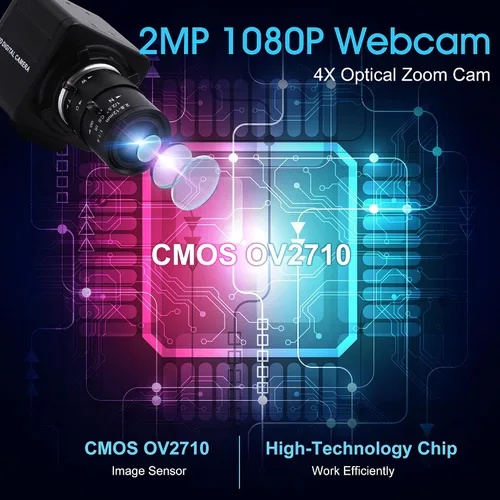 Vista 2 de Cámara USB 1080P con zoom 0.110-0.472 in Cámara web de enfoque variable Cámara de PC de alta velocidad Mini UVC USB2.0 USB con cámara