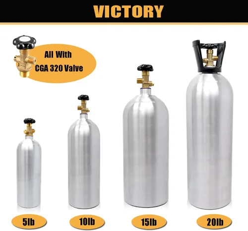 Vista 5 de Victory Cilindro de aluminio del tanque del CO2 de 5lb con la válvula CGA320