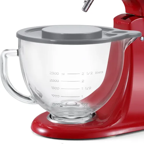Vista 3 de Kitchenaid - Cuenco para batidoras de pie de 4.5 cuartos y 5 cuartos de galón, cuenco de vidrio con tapa y marcas de medición