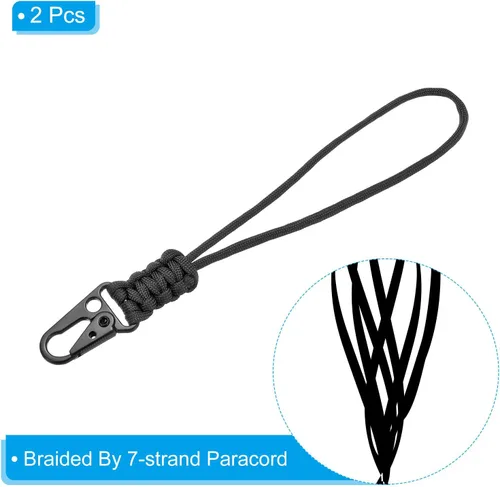Vista 3 de PATIKIL Cordón de muñeca con clip de eslinga, llavero de cordón de insignia, cierre de metal