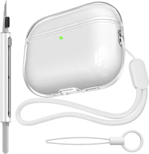 Vista 19 de Funda transparente compatible con AirPods Pro 2, funda protectora de TPU suave [LED frontal visible] [antiamarilleo] compatible con AirPods Pro