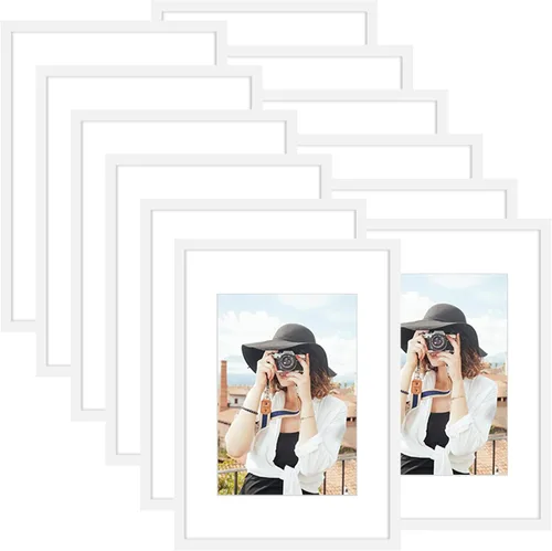 Vista 55 de Picrit - Juego de 12 portarretratos de 4 x 6 pulgadas, para fotos de 3.5 x 5 con paspartú o 4 x 6 pulgadas sin paspartú, marcos para colgar