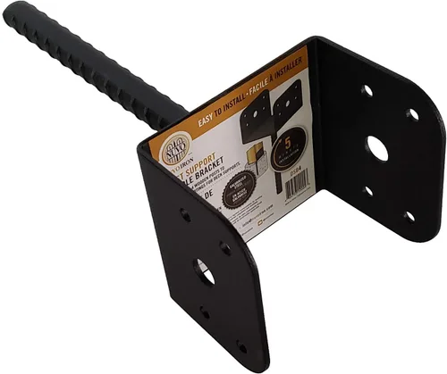 Vista 2 de Nuvo Iron DSB4 4 Soporte decorativo negro para sillín para postes de 3.5 x 3.5 pulgadas