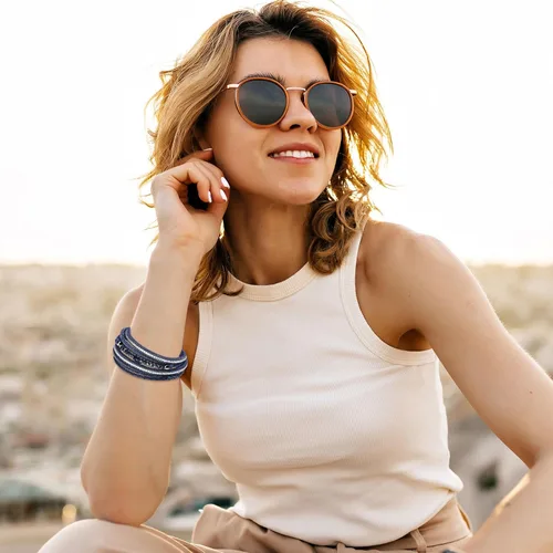 Vista 5 de Long tiantian Pulsera de cuero negro estilo bohemio para mujer, pulseras apilables de moda, pulseras multicapas, pulsera de cuero con perlas