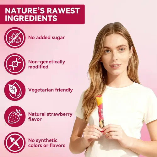Vista 4 de Palitos de miel Shilajit para mujer, energía natural y potenciador de vitalidad con shatavari y azafrán, palitos de miel de fresa para equilibrio