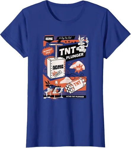 Vista 33 de Looney Tunes Wile E. Coyote - Camiseta de émbolo TNT, Blanco, S