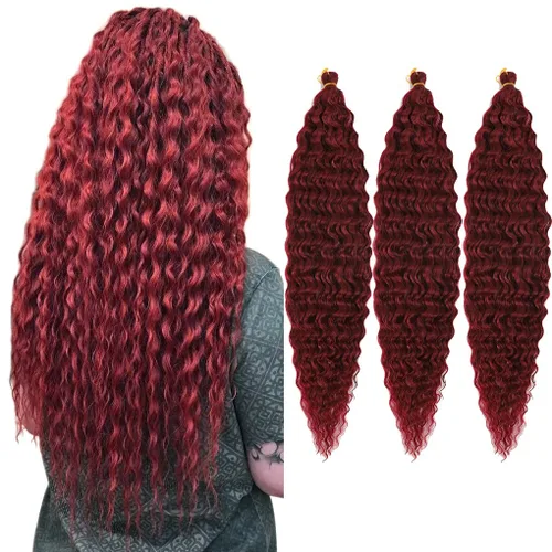 Vista 14 de 3 trenzas de ganchillo Passion Twist, cabello sintético preseparado para trenzar de 14 pulgadas, 3 paquetes de cabello trenzado pretrenzado