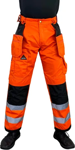 Vista 3 de Notus Men's Work Safety Pants High Visibility Cordura Knee Reinforced Tactical Trousers Utility Tools Holster Pockets