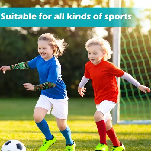 Vista 2 de Xuhal 10 Pairs Arm Sleeves for Kids Baseball UV Sun Protection Cooling Arm Sleeves Boys Football Basketball