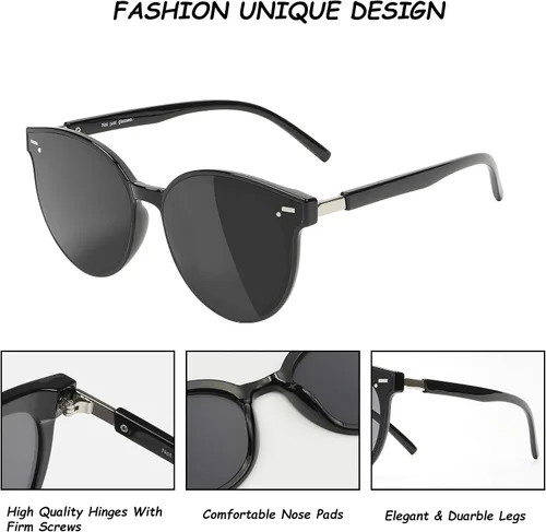 Vista 5 de Yaserra Classic Round Sunglasses Retro Vintage Shades