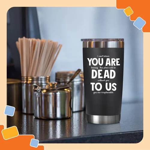 Vista 4 de NewEleven Vaso de 20 onzas – Regalo de despedida para compañero de trabajo, vaso de acero inoxidable sin BPA, aislamiento al vacío de doble pared