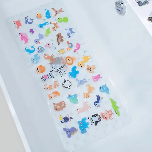 Vista 16 de BEEHOMEE Tapetes de baño para bañera para niños, bebés y niños pequeños - Grandes tapetes antideslizantes de dibujos animados para baño, bañera