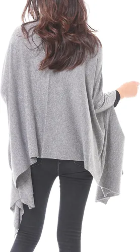 Vista 2 de BRUCERIVER Chales largos de punto para mujer, mezcla de lana, versátiles, multiestilo