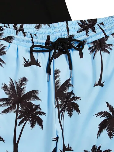 Vista 60 de GORGLITTER Conjunto de 2 piezas de camiseta gráfica de manga corta para hombre, estampado hawaiano con cordón y pantalones cortos