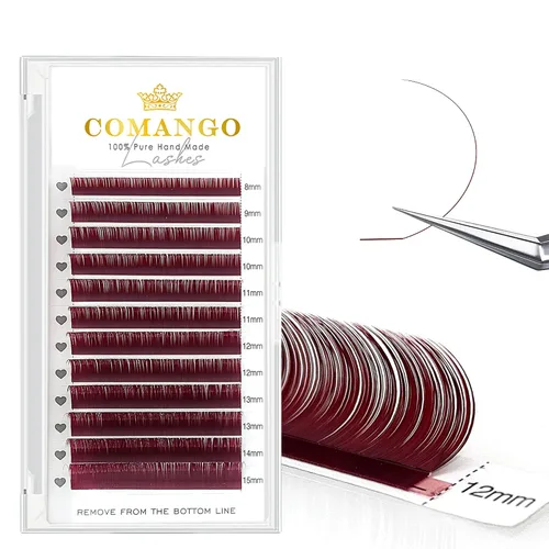 Vista 23 de CoMango Easy Fan - Extensiones de pestañas rizadas C/D de 0.05/0.003 in, pestañas de volumen que florecen automáticamente, color negro mate 2D-20D